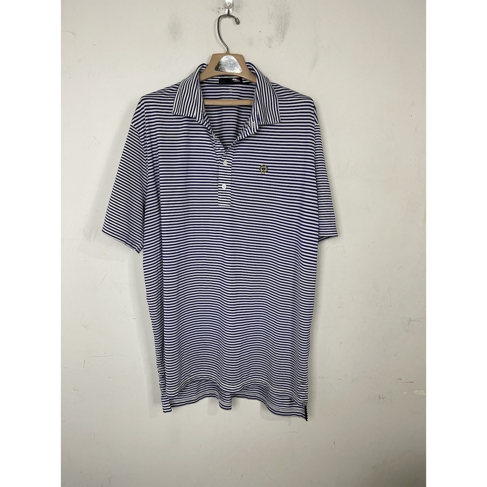 Ralph Lauren RLX Men Polo Shirt XL Blue Golf Preppy Country Club Wicking Athetic